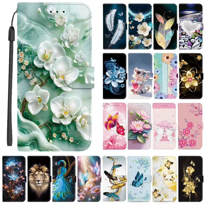 Realme Note 50 - C75 flip carteira capa de couro