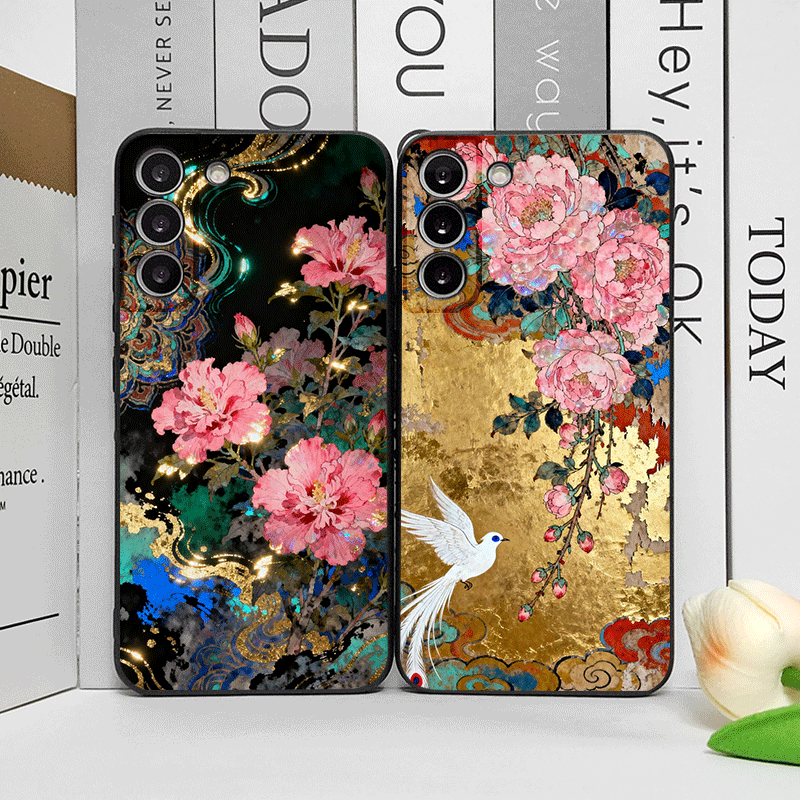 Oppo Reno 12 - Capa de Telefone com Pintura Dourada