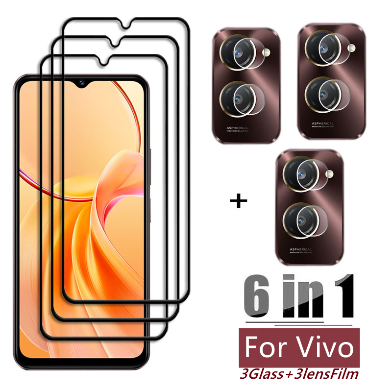 Vivo Y28 - 6in1 vidro para vivo y28s capa