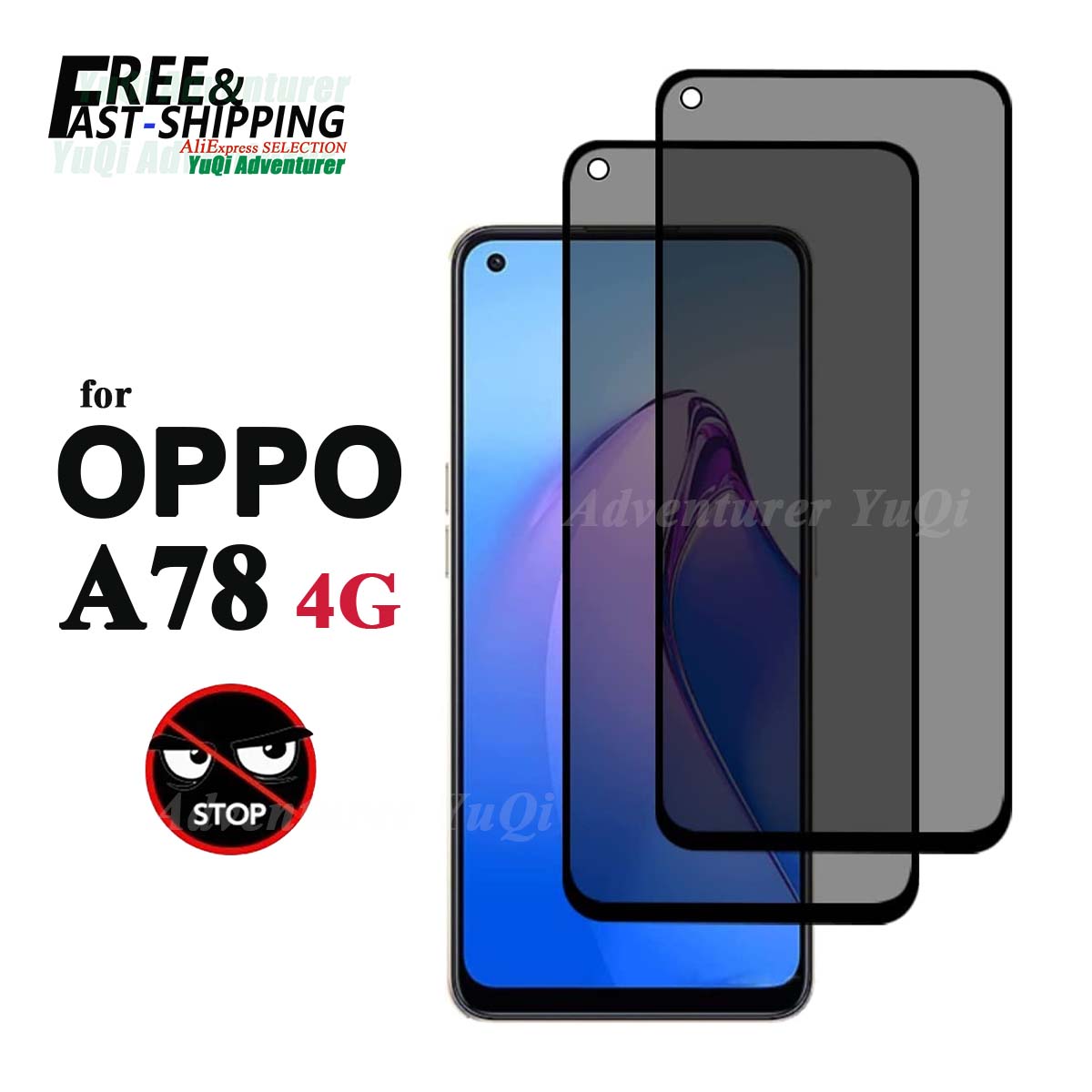 Oppo A78 - Protetor de tela anti-espião para OPPO,